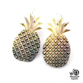 Boucles oreilles argent ananas tahiti nacre prokop boa1