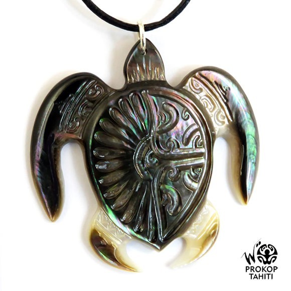 Pendentif nacre gravee prokop tahiti tortue xl tg21 Pendentif nacre gravee prokop tahiti tortue xl tg21