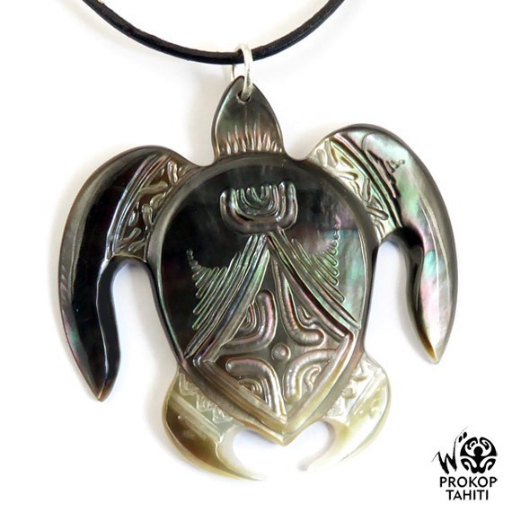 Pendentif nacre gravee prokop tahiti tortue xl tg23 Pendentif nacre gravee prokop tahiti tortue xl tg23