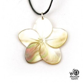 Pendentif nacre gravee prokop fleur tipanier tahiti ft4