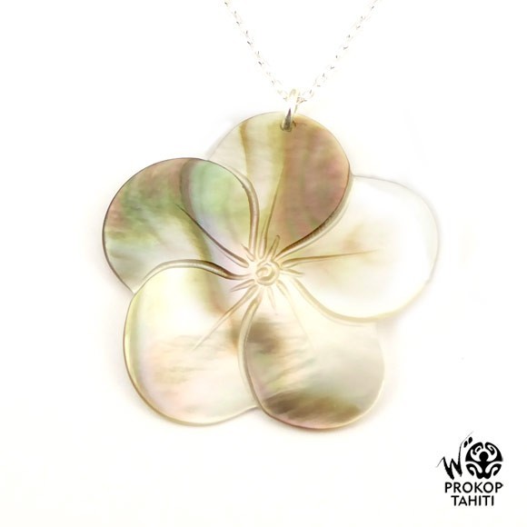 Chaine argent pendentif nacre prokop fleur tahiti 5fg12 Chaine argent pendentif nacre prokop fleur tahiti 5fg12