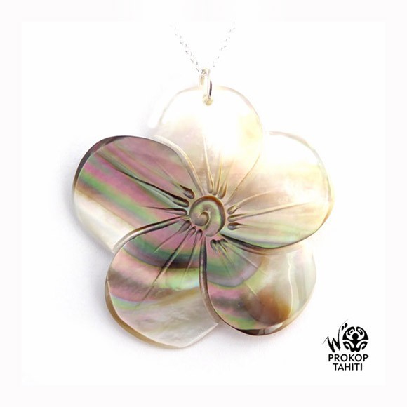 Chaine argent pendentif nacre prokop fleur tahiti 5fb Chaine argent pendentif nacre prokop fleur tahiti 5fb