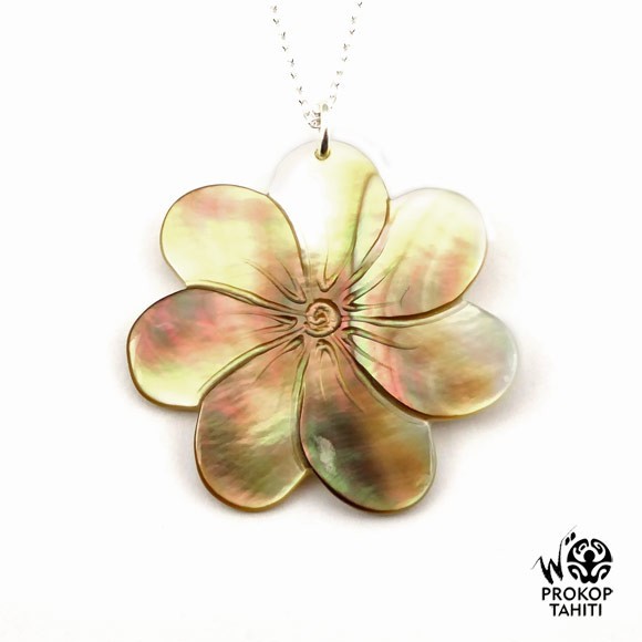 Chaine argent pendentif nacre prokop fleur tiare tahiti 7fg13 Chaine argent pendentif nacre prokop fleur tiare tahiti 7fg13