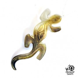 Chaine argent pendentif nacre tahiti margouillat m8