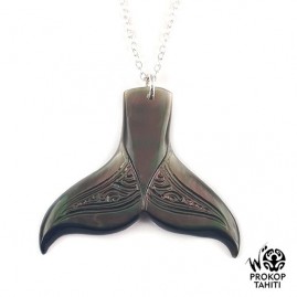Chaine argent pendentif nacre prokop tahiti queue baleine b18
