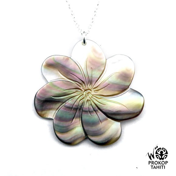 Chaine argent pendentif nacre prokop fleur tiare tahiti 7fg27 Chaine argent pendentif nacre prokop fleur tiare tahiti 7fg27