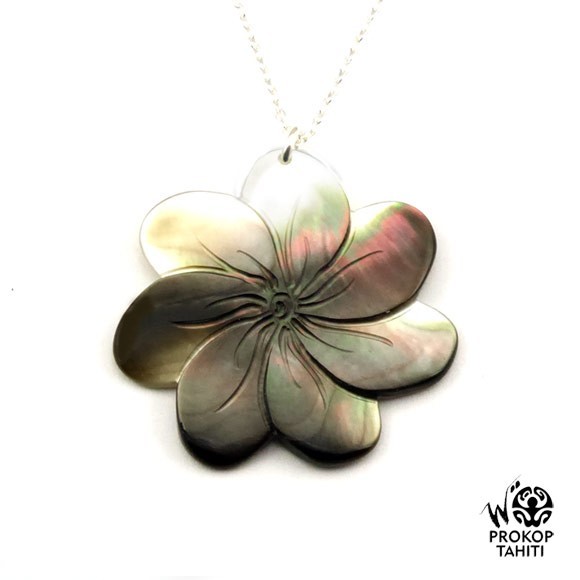 Chaine argent pendentif nacre prokop fleur tiare tahiti 7fg52 Chaine argent pendentif nacre prokop fleur tiare tahiti 7fg52