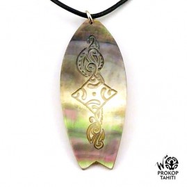 Pendentif nacre gravee prokop tahiti surf xl s13