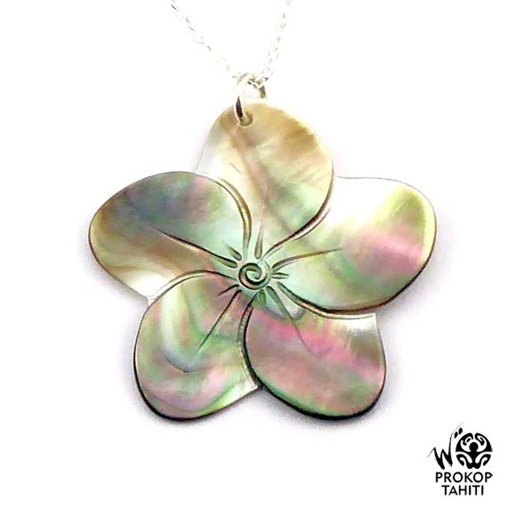 Chaine argent pendentif nacre prokop tipanier tahiti ft37 Chaine argent pendentif nacre prokop tipanier tahiti ft37