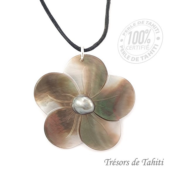 Pendentif keishi & nacre de tahiti chaine argent tt356 Pendentif keishi & nacre de tahiti chaine argent tt356