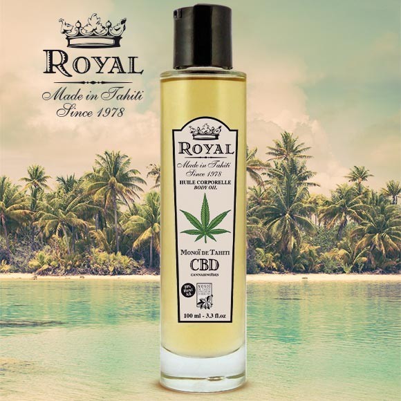 Monoi royal tahiti cbd parfum fleur de chanvre verre 100ml