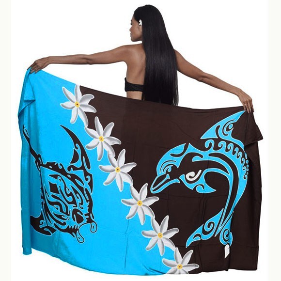 Pareo bali art fait main manta et dauhin 8285-a1 Pareo bali art fait main manta et dauhin 8285-a1
