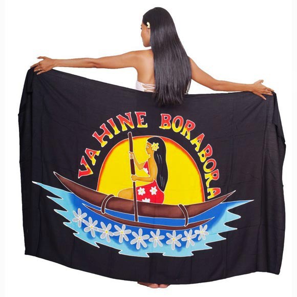 Pareo bali art fait main vahine tahiti en pirogue 8196-c1 Pareo bali art fait main vahine tahiti en pirogue 8196-c1