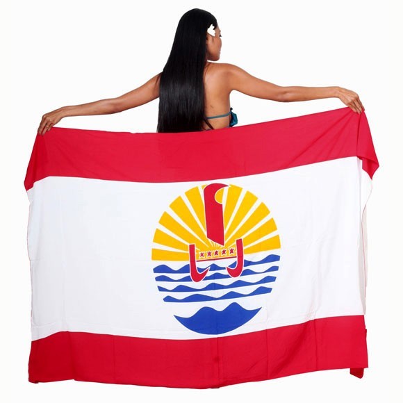 Pareo bali art fait main drapeau polynesien 8372-d2 Pareo bali art fait main drapeau polynesien 8372-d2