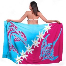 Pareo bali art fait main manta et dauhin 8282-c2