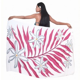 Pareo bali art fait main maire et fleurs de tiare 8482-a2