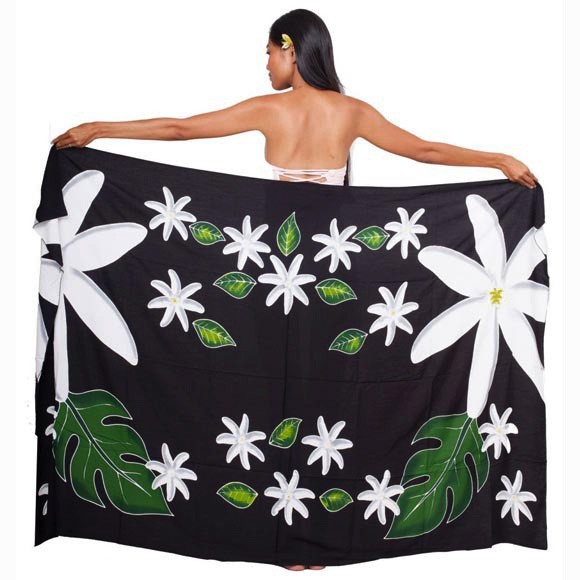 Pareo bali art fait main fleurs de tiare tahiti 8340-g3 Pareo bali art fait main fleurs de tiare tahiti 8340-g3