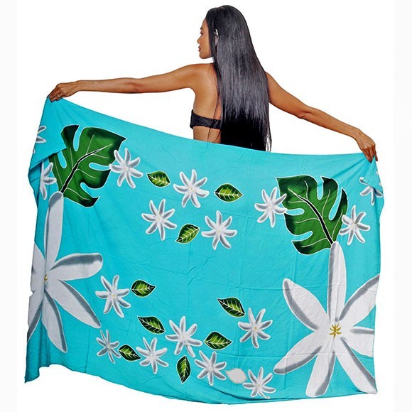 Pareo bali art fait main fleurs de tiare tahiti 8342-a3 Pareo bali art fait main fleurs de tiare tahiti 8342-a3