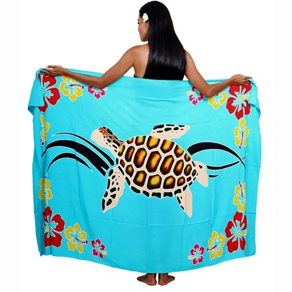 Pareo bali art fait main honu tortue tahitienne 8230-g4 Pareo bali art fait main honu tortue tahitienne 8230-g4