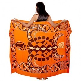 Pareo bali art fait main honu design tortue tahiti 8042-c4