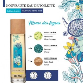 composition aromatique de l'Eau de Toilette Hei Poa Monoi des lagons 50mL