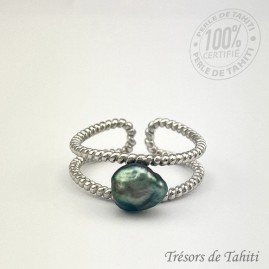 Bague Keishi de Tahiti en Argent TT406