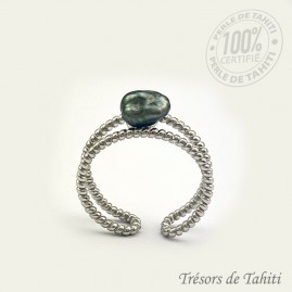 Bague Keishi de Tahiti en Argent TT406