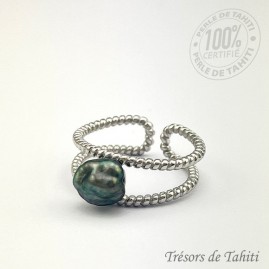 Bague Keishi de Tahiti en Argent TT406