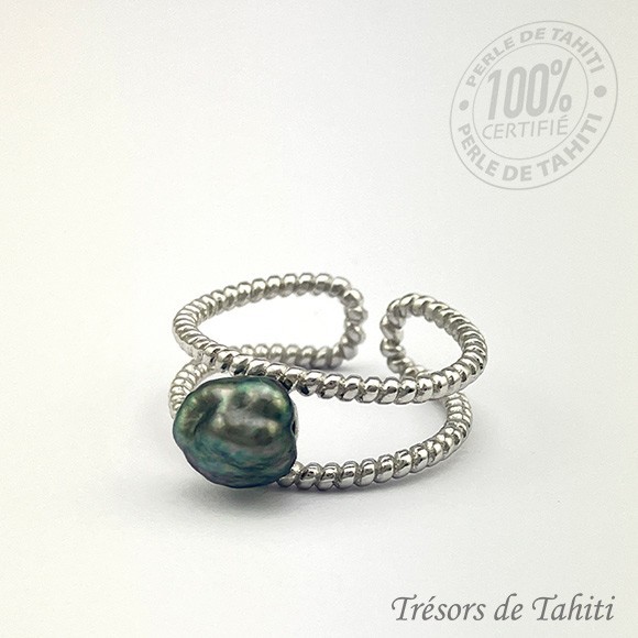 Bague Keishi de Tahiti en Argent TT406 Bague Keishi de Tahiti en Argent TT406