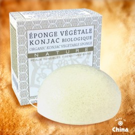 Eponge vegetale visage en konjac bio karawan nature