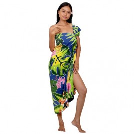 Pareo Bali Art fait main Fleurs polynesiennes 8103