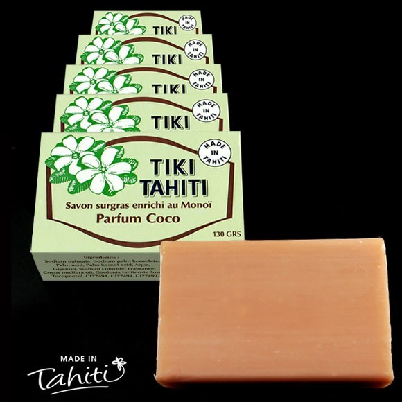 Lot 5 savons surgras monoi tiki tahiti parfum coco 130g Lot 5 savons surgras monoi tiki tahiti parfum coco 130g