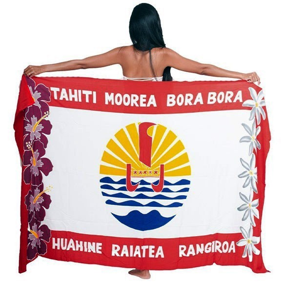 Pareo bali art fait main drapeau polynesien 8371