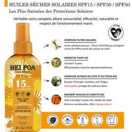 Huile Seche Solaire 150mL Monoi Hei Poa SPF15