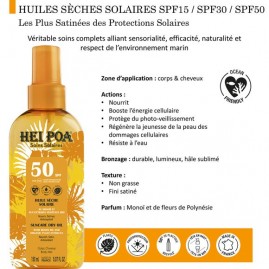 Huile Seche Solaire 150mL Monoi Hei Poa SPF50