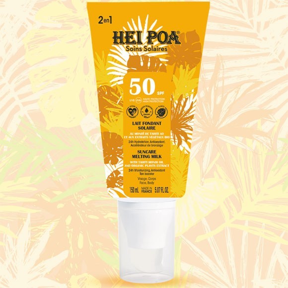 Lait Solaire fondant Visage et Corps 150mL Monoi Hei Poa SPF30