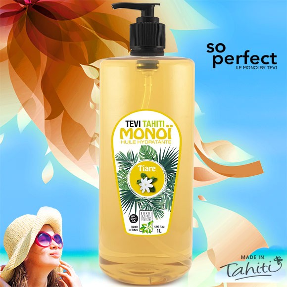 Monoi Tevi Tahiti Huile Special Massage Pro avec pompe 1L