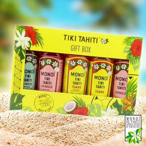 Gift Box Cadeau Soleil 5 Monoi Tiki Tahiti Bronzants 60mL