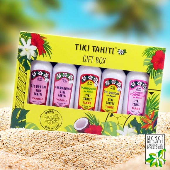 Gift Box Cadeau Bain Douche 5 Soins Monoi Tiki Tahiti 30mL