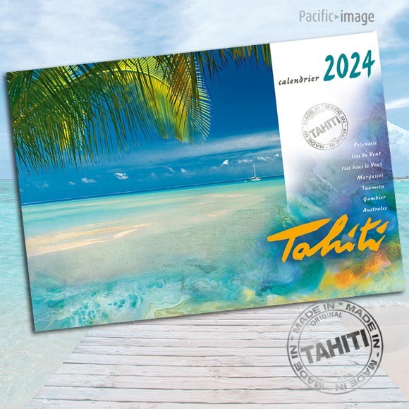 Calendrier Tahiti et ses Iles 2024 Le Classique Blanc A4