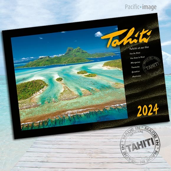 Calendrier Tahiti et ses Iles 2024 Le Classique Noir A4