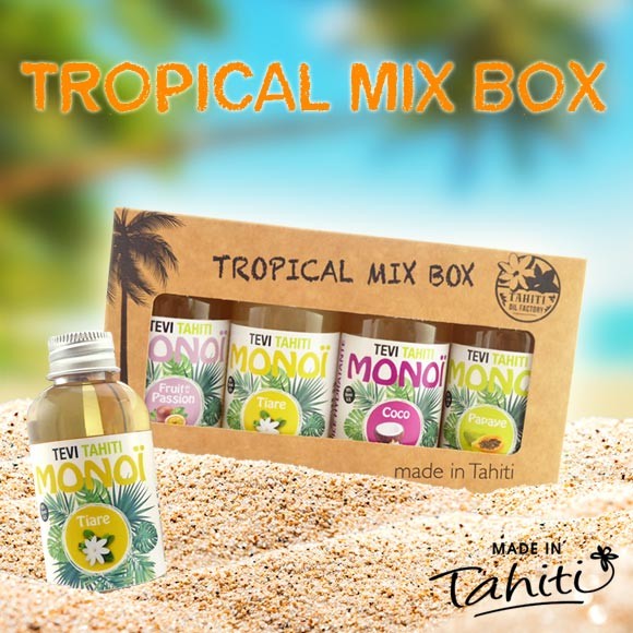 Tropical mix box 4 monoi tevi tahiti 60ml 4 parfums