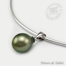 Collier Argent Rigide Perle...