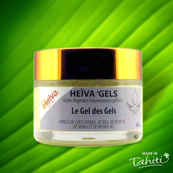 Heiva Gel des Gels Naturel Monoi de Tahiti gélifié Pot Verre 45gr