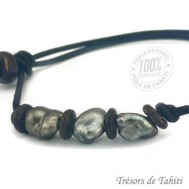 Bracelet Cuir 3 Keishis de...