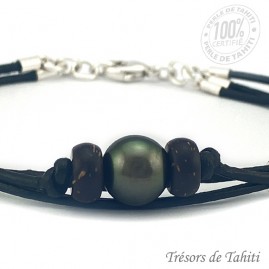 Bracelet Cuir Perle de...