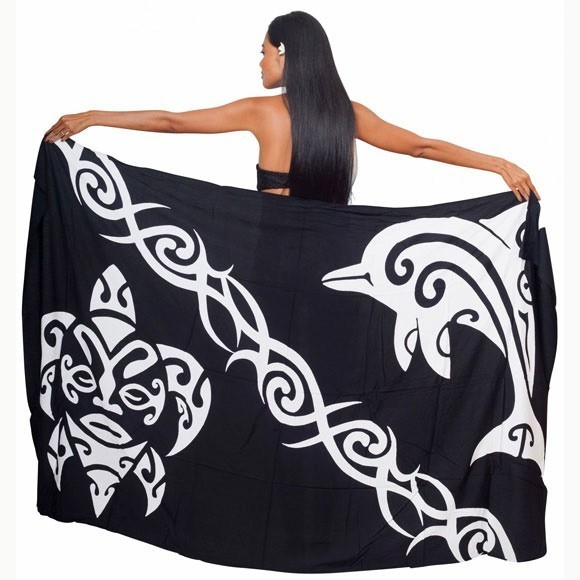 Pareo bali art fait main dauphin tortue tribal 8862-d3 Pareo bali art fait main dauphin tortue tribal 8862-d3