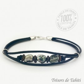 Bracelet Cuir 3 Keishis de...