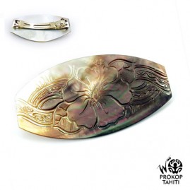copy of Barrette Cheveux XL Nacre Prokop Tahiti Fleur Hibiscus BAR01