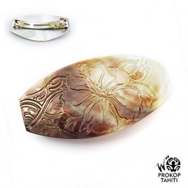 copy of Barrette Cheveux XL Nacre Prokop Tahiti Fleur Hibiscus BAR02